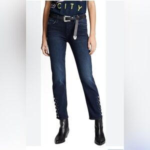 Dark wash Hudson jeans with grommets size 28